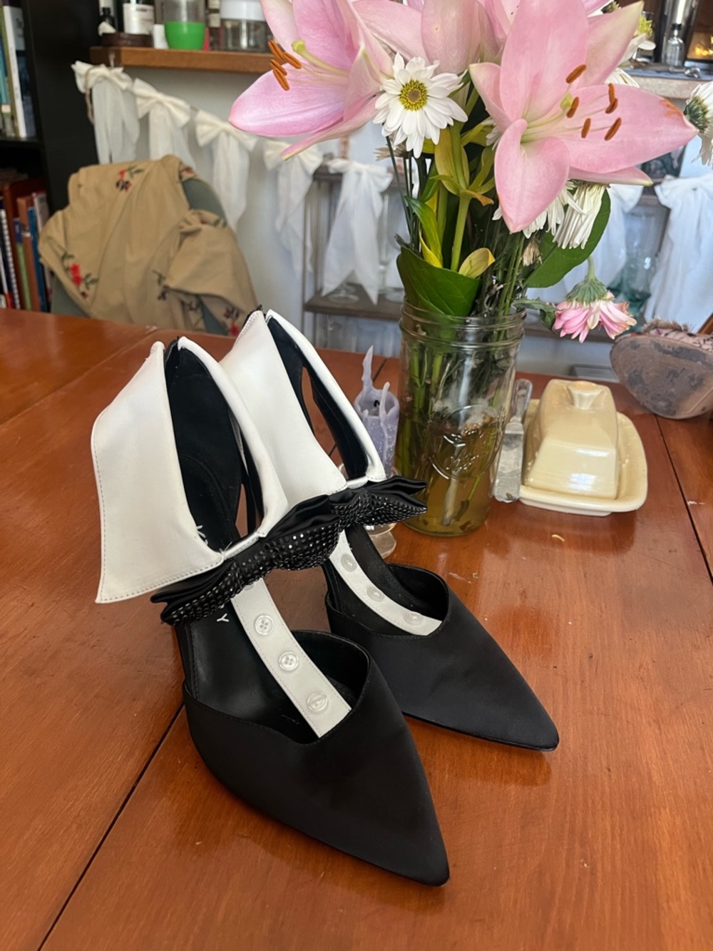 Katy Perry Collections The Adella Black and White Tuxedo T-Strap Pointed Pump